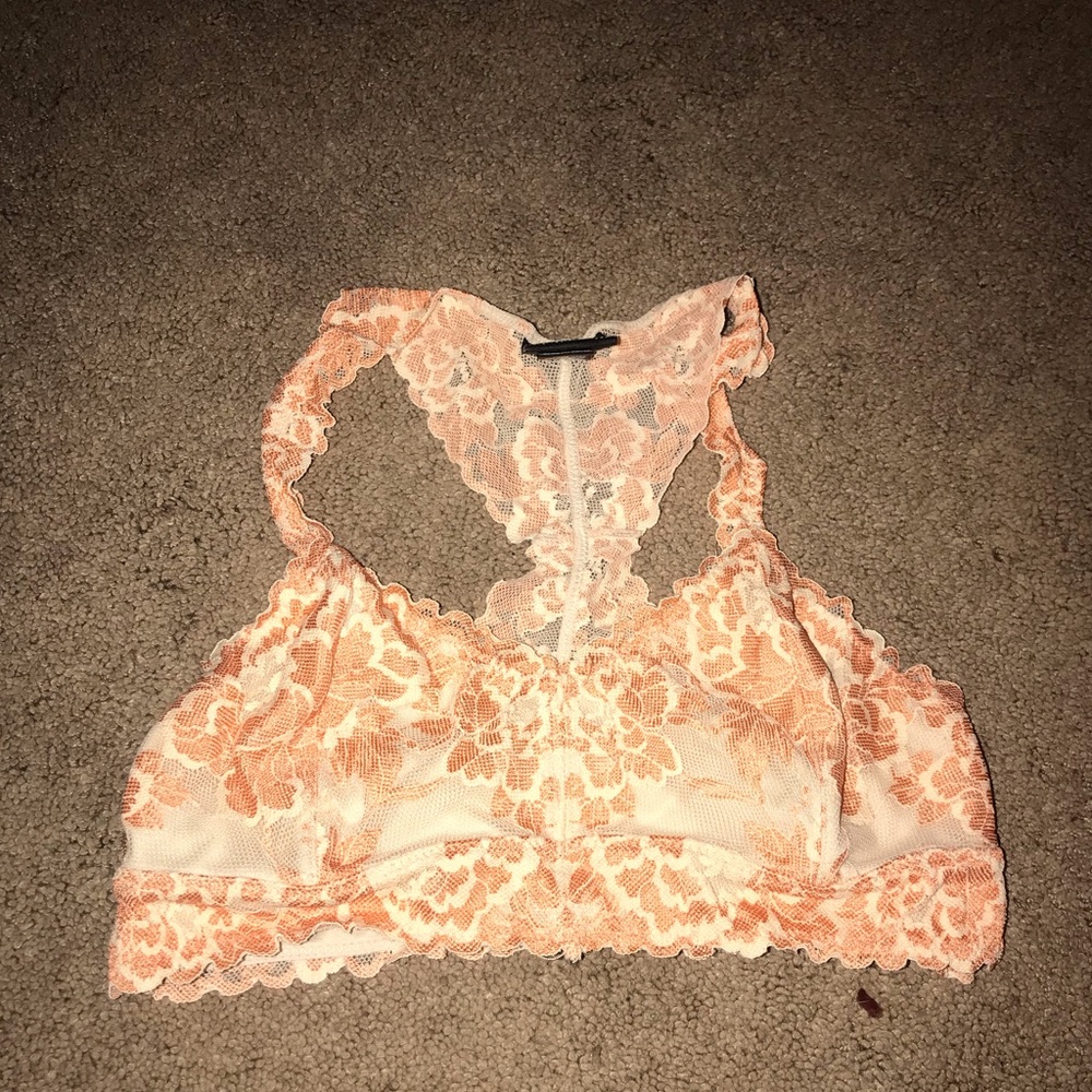 Peach Floral Bralette